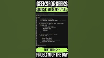 Undirected Graph Cycle | GeeksForGeeks POTD💚🖤| Solution👆🏻🔗 #coding #gfg #potd #geeksforgeeks #shorts