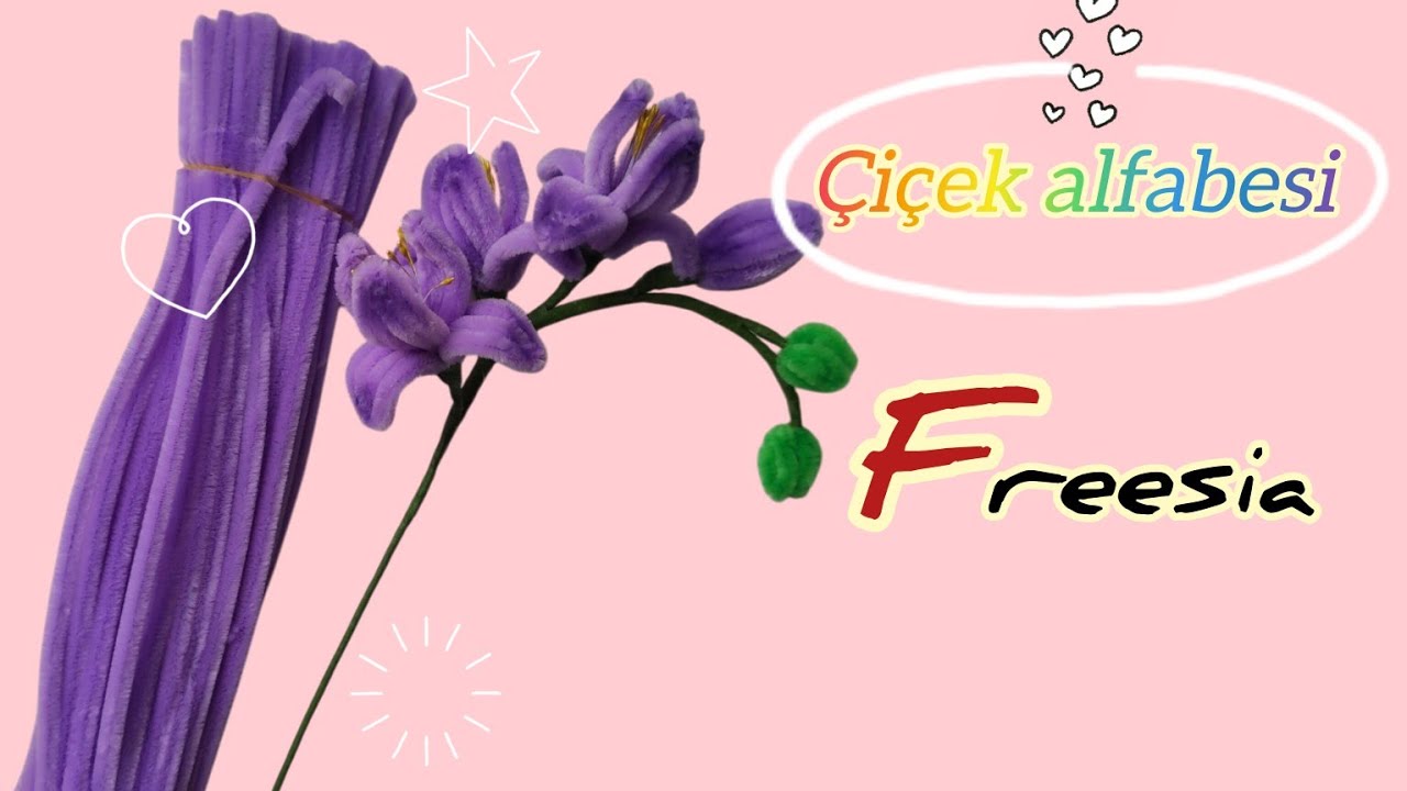 Çiçek alfabesi ✨ ŞÖNİL ÇİÇEK 🌿 F - Freesia