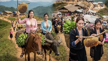 Hình ảnh đẹp châu ngựa tấp lập xuống chợ phiên vùng cao Lùng Phình