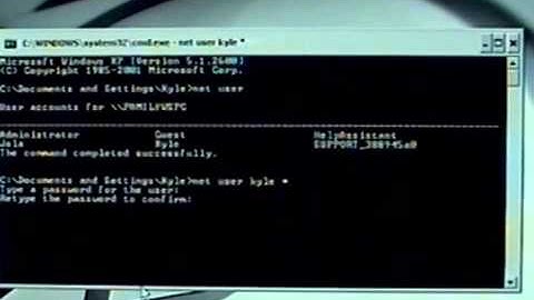 How to hack a password on Windows XP using command prompt