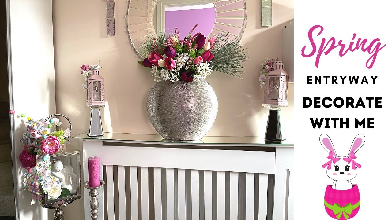 |SPRING ENTRYWAY DECOR AND EASTER LANTERN DIY | SPRING DECORATE WITH ME 2022