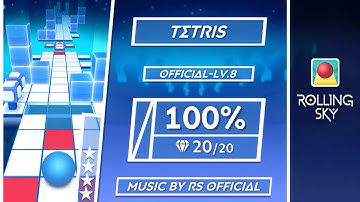 Rolling Sky | Official - Tetris (OFFICIAL-LV.8) [100% Perfect way] ★★★★