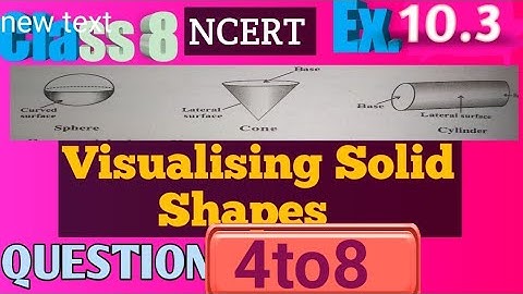Class 8 Question 4 to8 chapter 10{Visualising Solid Shapes }Ex. 10.3
