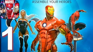 MARVEL Puzzle Quest - Gameplay Walkthrough Part 1 Tutorial (Android,iOS) screenshot 1
