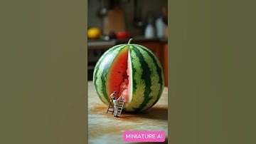 What Happens If You Drill Into a Watermelon?#ai #animation #aitrends #miniatureai #videoai