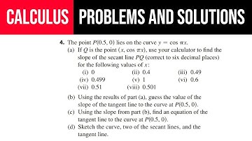 4. The point P(0.5,0) lies on the curve y=cos⁡πx. If Q is the point (x,cospix),