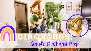 Dinosaur Birthday Prep || Dinosaur Decorations and Birthday Vlog || Double Chocolate Kit Kat cake