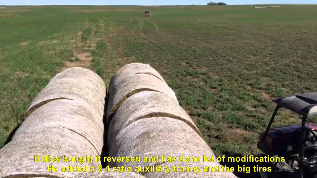 School Bus Turned into Hay Bale Loader on South Dakota Farm
