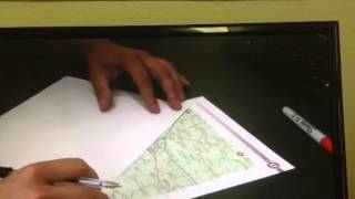 Curved Line method of measuring distance on a map