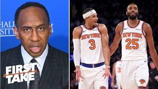 FIRST TAKE | Knicks fans are treating Mikal Bridges UNFAIRLY? - Stephen A. Smith on-fire Josh Hart