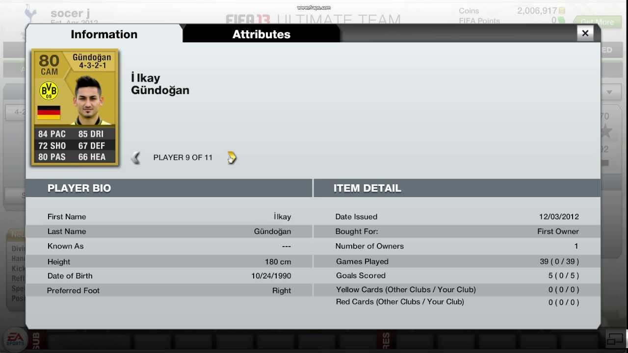 Fifa 13 Ultimate Team Team building