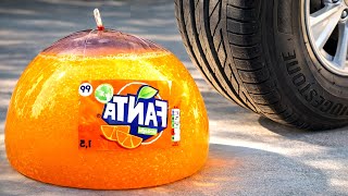 Experiment Car Vs Giant Fanta Balloon Crushing Crunchy Soft Things By Car