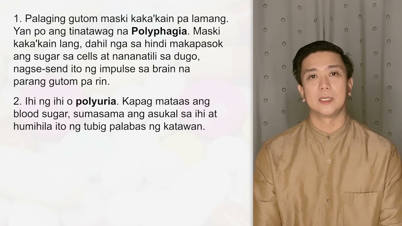 DIABETES: SINTOMAS, GAMUTAN AT KUMPLIKASYON