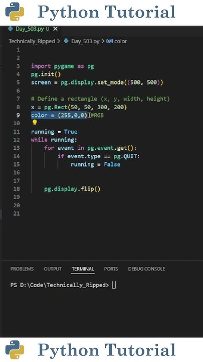Drawing Rectangles In Pygame | Python Tutorial - YouTube