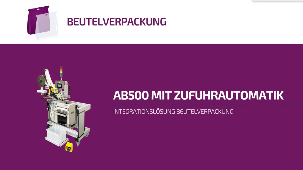 Beutelverpackung AB500 mit Zufuhrautomatik