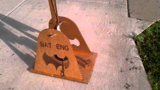 cardboard trebuchet Using only glue and cardboard we built. the only other materials we used was for the sling and pivot points.