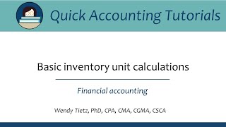 Inventory basic unit calculations: Financial accounting