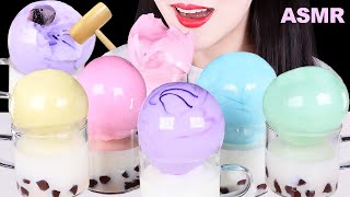 ASMR RECIPE *CREAM BALLOON CANDY BUBBLE TEA, 크림이 들어있는 깨먹는 풍선사탕 버블티 만들기, SUGAR BALLOON, 설탕풍선 버블티 먹방