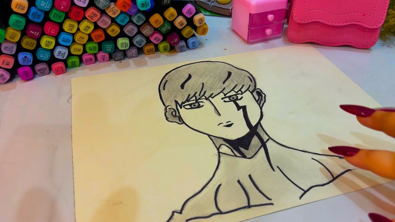 Drawing Mash from Mashle Magic and Mucles | Oddly Satisfying Asmr