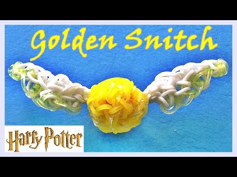 Rainbow Loom Golden Snitch (Harry Potter) Charm - How to make with loom  bands 