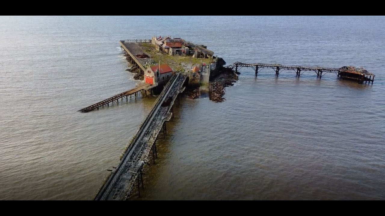 Birnbeck Pier and Island, Weston-super-Mare by drone.