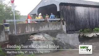 Flooding/Tree Hits Historic Vermont Covered Bridge