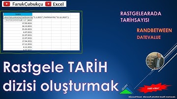 Excelde Rastgele Tarih Serisi Oluşturmak