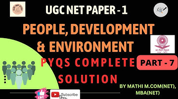 20th JUL 2022 UGC NET PAPER - 1 |PEOPLE, DEVELOPMENT & ENVIRONMENT | PYQ SOLUTION IN #tamil PART - 7