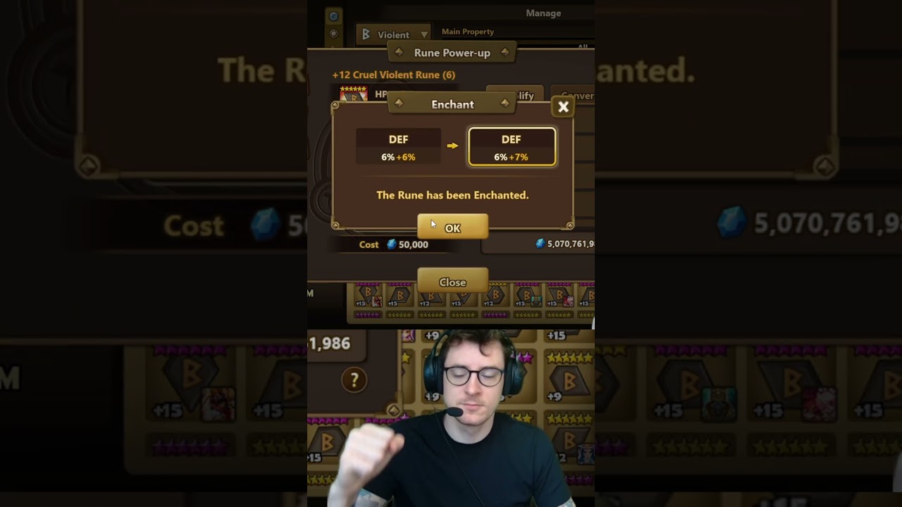 Legendary Upgrade LUCK just as Bad as my Hairline lol - Summoners War