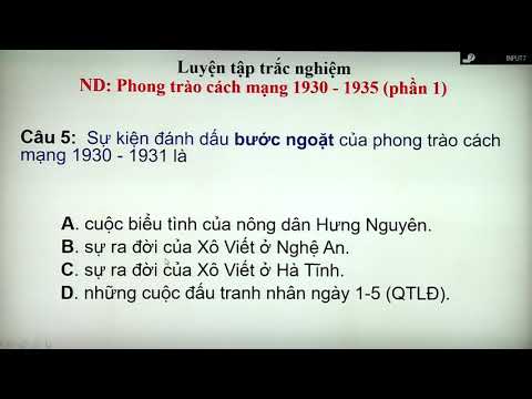Lịch Sử lớp 12 - bài tập trắc nghiệm về PHONG TRÀO CM 1930 - 1935
