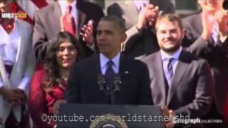 President Obama catches fainting woman during speech on healthcare FULL HD