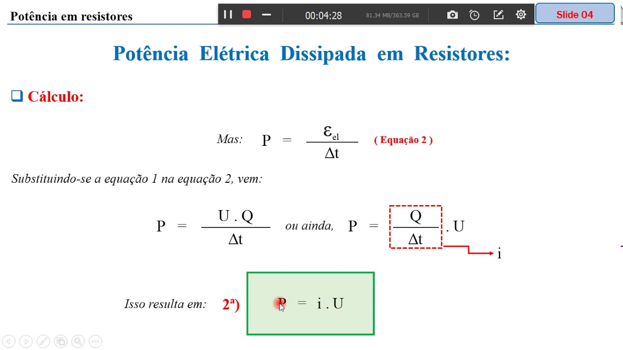 Potência Elétrica Dissipada em Resistores - YouTube