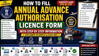 How to file Annual Advance Authorisation Licence from DGFT portal step by step.