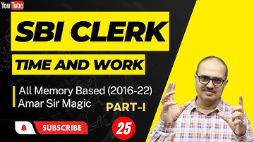 SBI Clerk Preparation 2023 | Time and Work Tricks (Memory Based) | Tricks by Amar Sir @AmarSirmaths