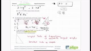 Junior Cert Higher Level Trigonometry  2016 Q8 Paper 2