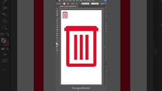 How to draw DELETE icon in Adobe Illustrator #illustrator | DesignMentor