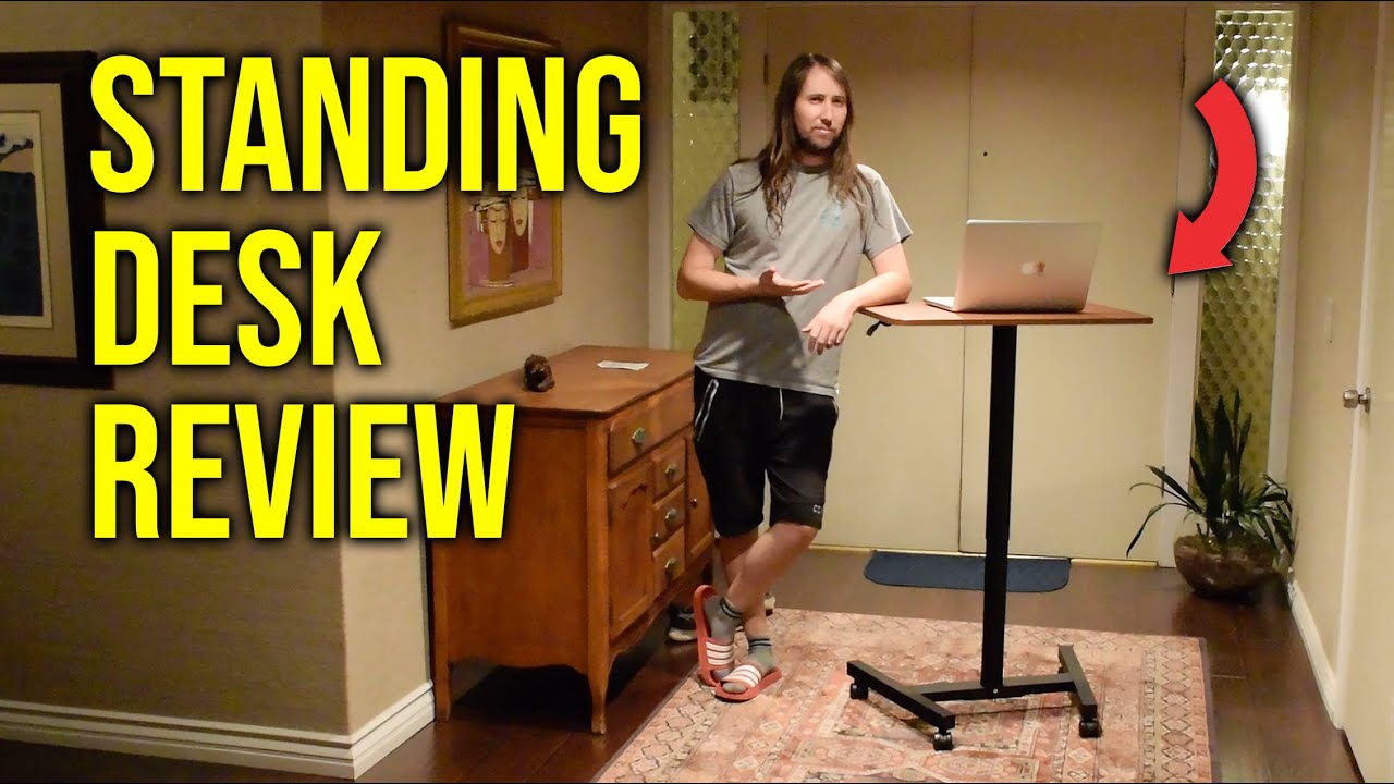 Height Adjustable Standing Desk Review! WITH WHEELS!