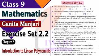 NCERT Solutions for Class 9 Maths Ganita Manjari Chapter 2 Exercise Set 2.2 Linear Polynomials.