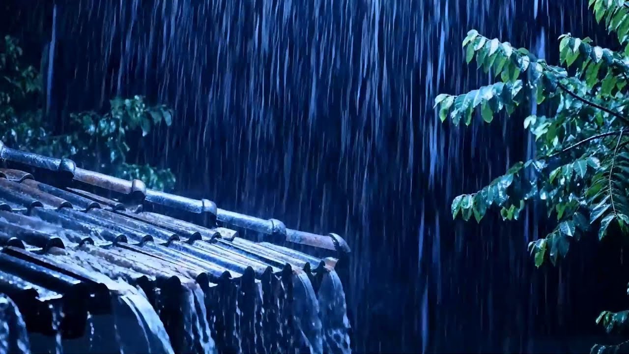 🌧 Intense Rain on Roof Tiles — Soothing Rainfall for Deep Sleep, Insomnia & Mind Relaxation 🌙