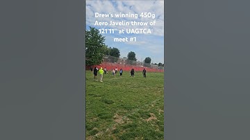 11 year old throwing 450g Aero Javelin 37.18 meters at season opener#javelin #trackandfield