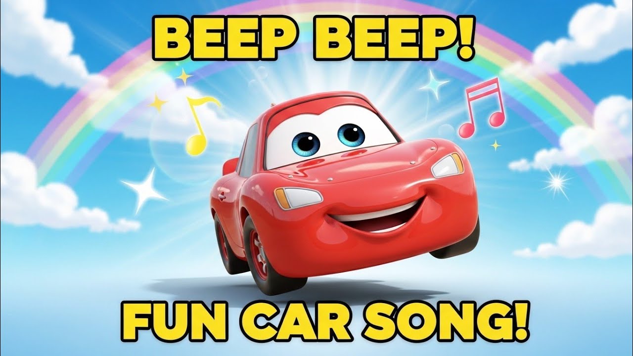 Beep Beep Car Song 🚗 | Fun Kids Car Cartoon Song | Vroom Vroom Nursery Rhyme #babysongs #car #kids 