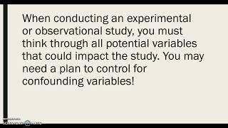 Identify Confounding Variables