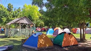 Olango Islands Pagutlan Camp Camping Tents At Daytime Boat Ride From Angasil Port To Olango Kuan