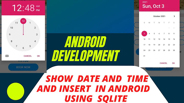 How to show Date And Time in android and insert into SQLite