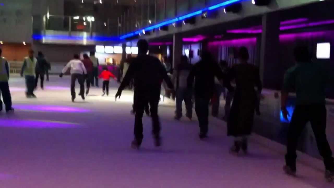 ice skating at Ambience mall, gurgaon - YouTube