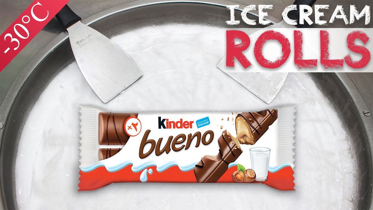 Kinder Bueno ICE CREAM ROLLS | Chocolate Ice Cream Rolls | Street Food Unlimited