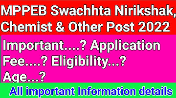 MPESB Swachhta Nirikshak, Chemist & Other Post Recruitment 2022 total post - 370