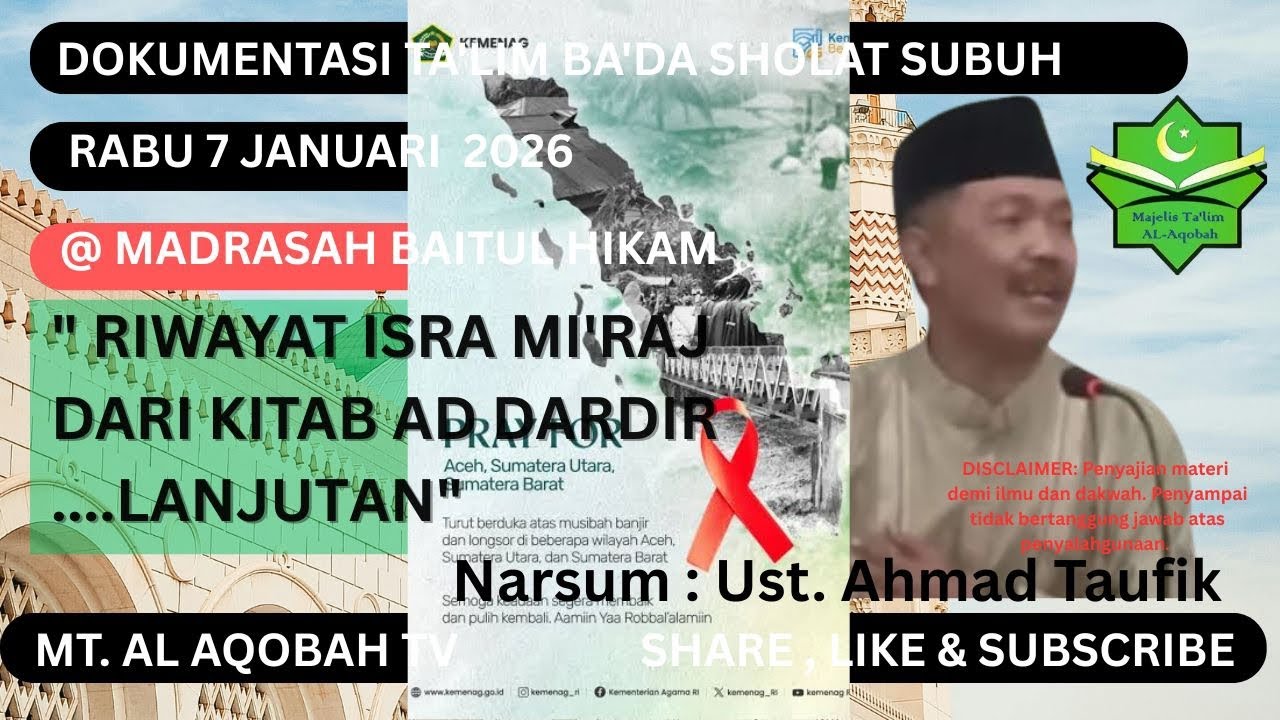 √ KAJIAN KITAB AD DARDIR, RIWAYAT ISRA MI'RAJ [LANJUTAN] || Ust. Ahmad Taufik