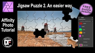 Jigsaw puzzle II with FREE puzzle assets pack. Affinity Photo tutorial.