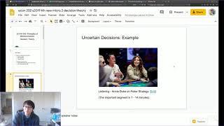 ECON 202 Week 11, Class 2: Decision Making Under Uncertainty, Part 1